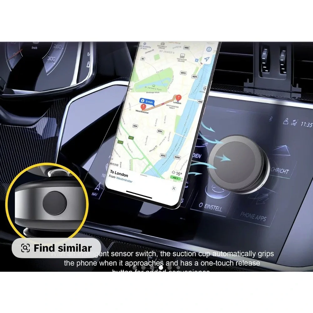Universal Magnetic Car‎ Phone Mount Holder USB Charging 360 Rotation